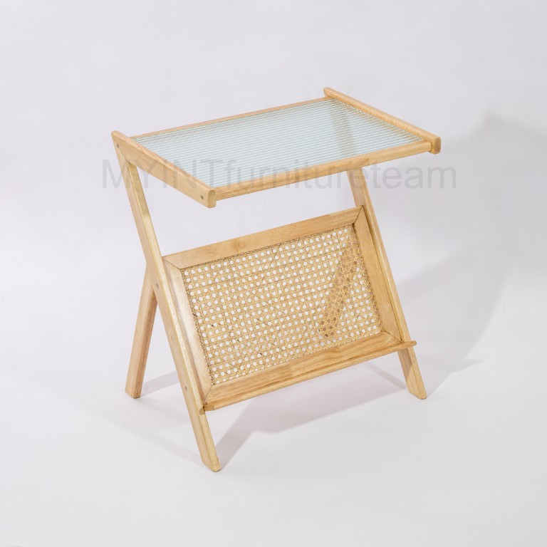 Rattan side table